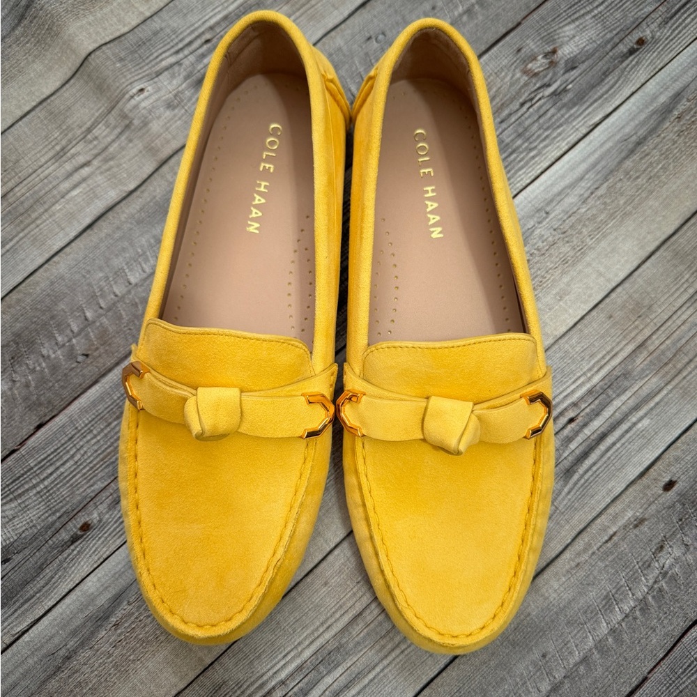 NWT Cole Haan Women's Slip-on suede Loafers Size 7 sunset gold